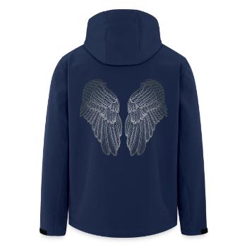 Heart Shaped Silver Guardian Angel Wings - Men’s Recycled Softshell Jacket by Stanley/Stella - navy - Back - AI Model Male 185 light (185cm)