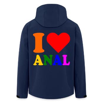 I love anal - Men’s Recycled Softshell Jacket by Stanley/Stella - navy - Back - AI Model Male 185 light (185cm)