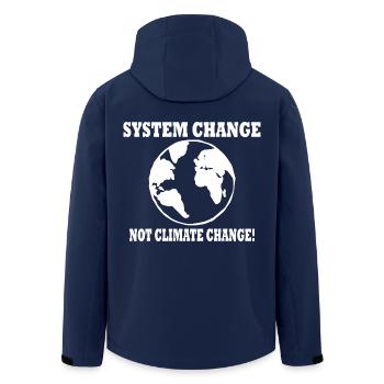 system change not climate change - Veste softshell homme en polyester recyclé Stanley/Stella - marine - Dos - AI Model Male 185 light (185cm)