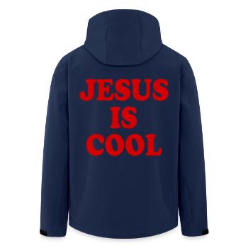 Jesus is cool - Men’s Recycled Softshell Jacket by Stanley/Stella - navy - Back - AI Model Male 185 light (185cm)