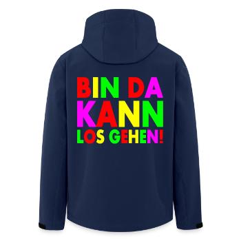 Bin da kann losgehen - Recycelte Männer Softshell-Jacke von Stanley/Stella - Navy - Hinten - AI Model Male 185 light (185cm)