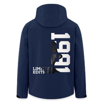 LIMITED EDITION 1991 35. GEBURTSTAG - Recycelte Männer Softshell-Jacke von Stanley/Stella - Navy - Hinten - AI Model Male 185 light (185cm)