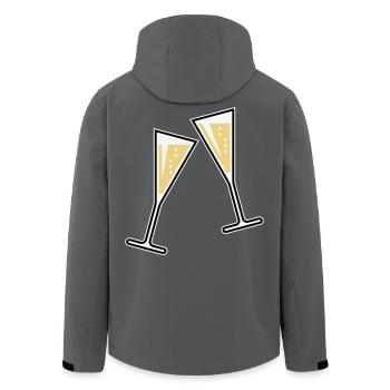 2 Sektgläser (Sekt / Trichter / Zu / 3C) - Recycelte Männer Softshell-Jacke von Stanley/Stella - Anthrazit - Hinten - AI Model Male 185 light (185cm)