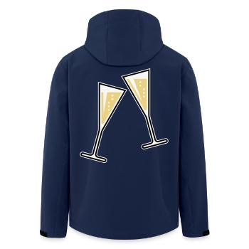 2 Sektgläser (Sekt / Trichter / Zu / 3C) - Recycelte Männer Softshell-Jacke von Stanley/Stella - Navy - Hinten - AI Model Male 185 light (185cm)