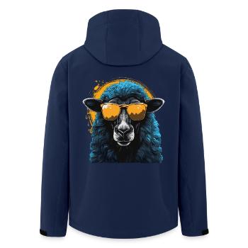Cool sheep with sunglasses - Men’s Recycled Softshell Jacket by Stanley/Stella - navy - Back - AI Model Male 185 light (185cm)