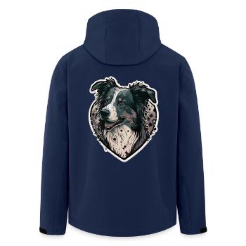 Border Collie Dog - Men’s Recycled Softshell Jacket by Stanley/Stella - navy - Back - AI Model Male 185 light (185cm)