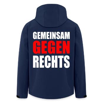 Gemeinsam gegen rechts - Recycelte Männer Softshell-Jacke von Stanley/Stella - Navy - Hinten - AI Model Male 185 light (185cm)