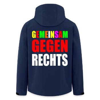 Gemeinsam gegen rechts - Recycelte Männer Softshell-Jacke von Stanley/Stella - Navy - Hinten - AI Model Male 185 light (185cm)