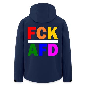 Fck afd - Recycelte Männer Softshell-Jacke von Stanley/Stella - Navy - Hinten - AI Model Male 185 light (185cm)
