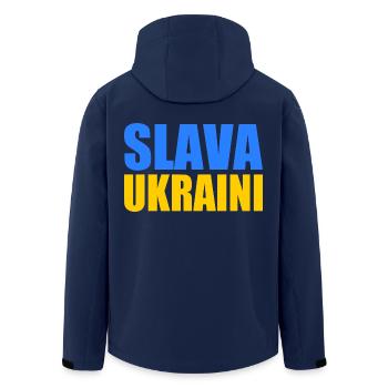 Slava ukraini - Men’s Recycled Softshell Jacket by Stanley/Stella - navy - Back - AI Model Male 185 light (185cm)