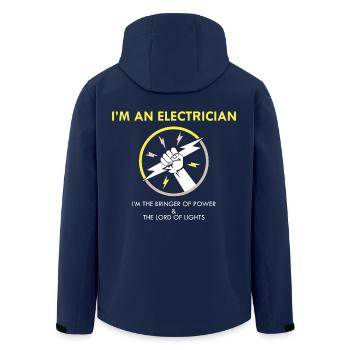 Je suis à l'électricien électricien - Veste softshell homme en polyester recyclé Stanley/Stella - marine - Dos - AI Model Male 185 light (185cm)