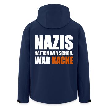 nazis hatten wir schon war kacke - Recycelte Männer Softshell-Jacke von Stanley/Stella - Navy - Hinten - AI Model Male 185 light (185cm)