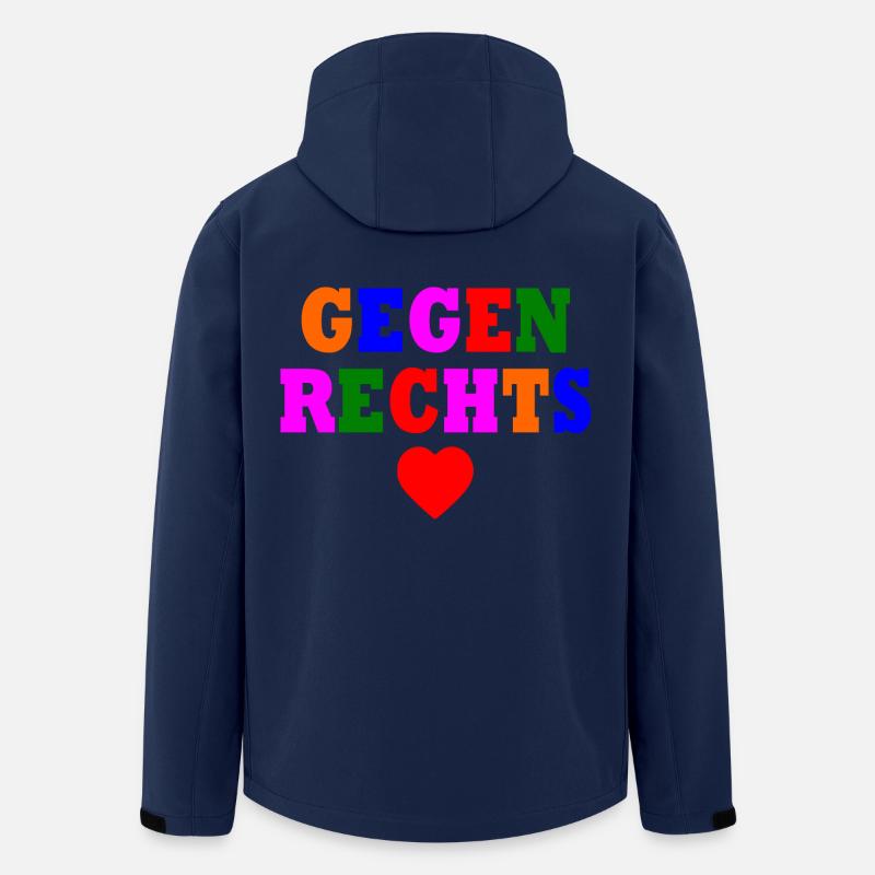Gegen rechts - Recycelte Männer Softshell-Jacke von Stanley/Stella - Navy