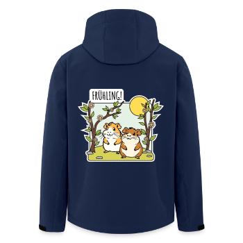 Der Frühling ist da! Und die Hamster freuen sich! - Recycelte Männer Softshell-Jacke von Stanley/Stella - Navy - Hinten - AI Model Male 185 light (185cm)