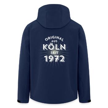 Original aus Köln seit 1972! - Recycelte Männer Softshell-Jacke von Stanley/Stella - Navy - Hinten - AI Model Male 185 light (185cm)