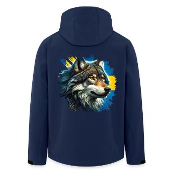 Wolf - Värmland's proud provincial animalWolf - Värmla - Men’s Recycled Softshell Jacket by Stanley/Stella - navy - Back - AI Model Male 185 light (185cm)