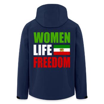 Women life freedom - Recycelte Männer Softshell-Jacke von Stanley/Stella - Navy - Hinten - AI Model Male 185 light (185cm)