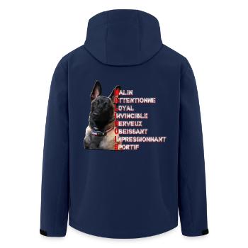 malinois - Veste softshell homme en polyester recyclé Stanley/Stella - marine - Dos - AI Model Male 185 light (185cm)