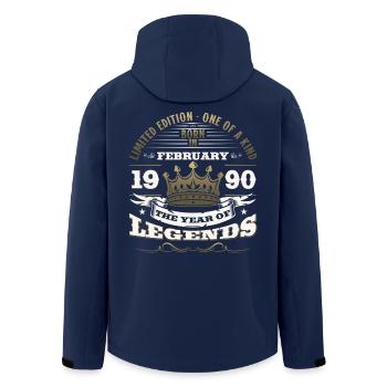 35ème anniversaire cadeau mari Original février 1990 - Veste softshell homme en polyester recyclé Stanley/Stella - marine - Dos - AI Model Male 185 light (185cm)