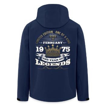 Cadeau 50e anniversaire homme original février 1975 - Veste softshell homme en polyester recyclé Stanley/Stella - marine - Dos - AI Model Male 185 light (185cm)