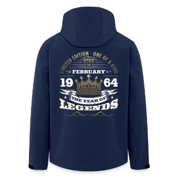 61st Birthday Gift Husband Original February 1964 - Men’s Recycled Softshell Jacket by Stanley/Stella - navy - Back - AI Model Male 185 light (185cm)