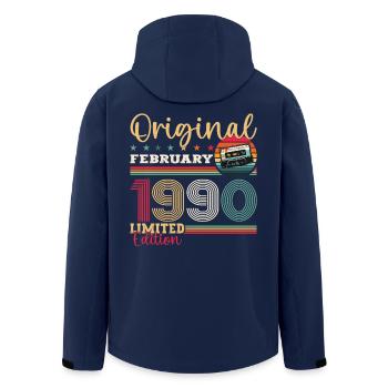 35ème anniversaire cadeau mari Original février 1990 - Veste softshell homme en polyester recyclé Stanley/Stella - marine - Dos - AI Model Male 185 light (185cm)