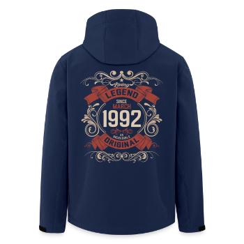 33ème anniversaire cadeau mari Original mars 1992 - Veste softshell homme en polyester recyclé Stanley/Stella - marine - Dos - AI Model Male 185 light (185cm)