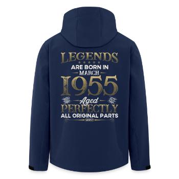 70ème anniversaire cadeau mari Original mars 1955 - Veste softshell homme en polyester recyclé Stanley/Stella - marine - Dos - AI Model Male 185 light (185cm)