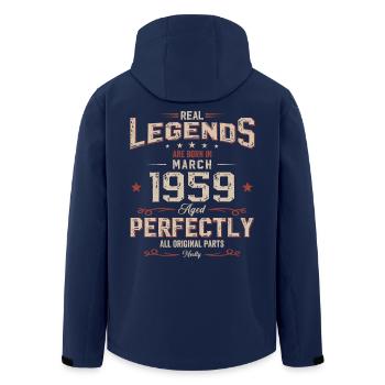 66ème anniversaire Cadeau Homme Légende Mars 1959 - Veste softshell homme en polyester recyclé Stanley/Stella - marine - Dos - AI Model Male 185 light (185cm)