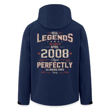 18ème anniversaire cadeau mari Vintage avril 2008 - Veste softshell homme en polyester recyclé Stanley/Stella - marine - Dos - AI Model Male 185 light (185cm)