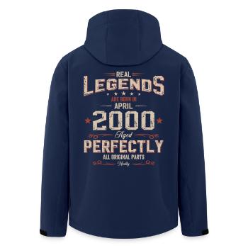 25ème anniversaire cadeau mari Vintage avril 2000 - Veste softshell homme en polyester recyclé Stanley/Stella - marine - Dos - AI Model Male 185 light (185cm)