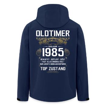 40. Geburtstag Oldtimer April Jahrgang 1985 - Recycelte Männer Softshell-Jacke von Stanley/Stella - Navy - Hinten - AI Model Male 185 light (185cm)