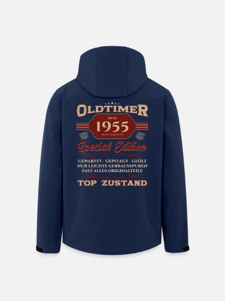 70. Geburtstag Oldtimer Mai Jahrgang 1955 - Recycelte Männer Softshell-Jacke von Stanley/Stella - Navy