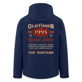 30. Geburtstag Geschenk Mann Oldtimer Juli 1995 - Recycelte Männer Softshell-Jacke von Stanley/Stella - Navy - Hinten - AI Model Male 185 light (185cm)