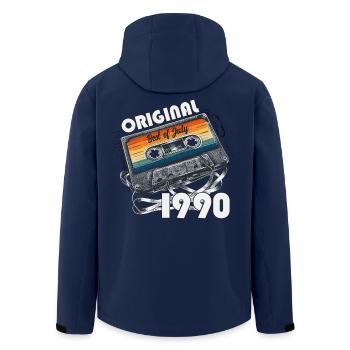 35th Birthday Gift Husband Cassette July 1990 - Men’s Recycled Softshell Jacket by Stanley/Stella - navy - Back - AI Model Male 185 light (185cm)