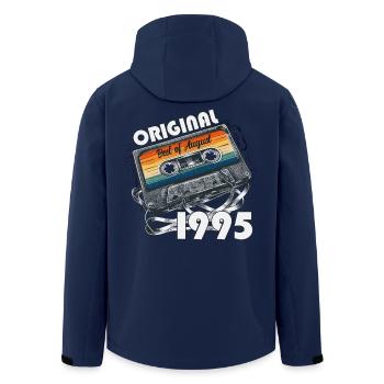30ème anniversaire cadeau mari cassette août 1995 - Veste softshell homme en polyester recyclé Stanley/Stella - marine - Dos - AI Model Male 185 light (185cm)