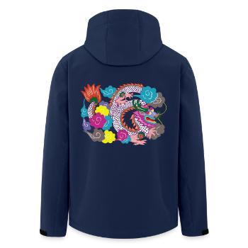 Dragon Japon - Veste softshell homme en polyester recyclé Stanley/Stella - marine - Dos - AI Model Male 185 light (185cm)