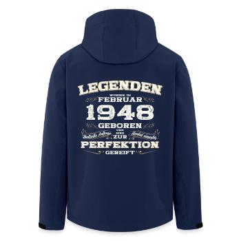 77. Geburtstag Geschenk Mann Original Februar 1948 - Recycelte Männer Softshell-Jacke von Stanley/Stella - Navy - Hinten - AI Model Male 185 light (185cm)