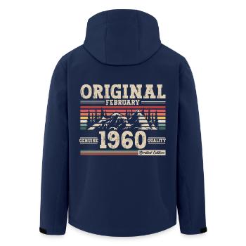 65ème anniversaire cadeau mari Original février 1960 - Veste softshell homme en polyester recyclé Stanley/Stella - marine - Dos - AI Model Male 185 light (185cm)