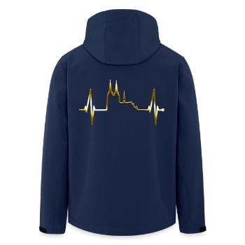 Cologne Heartbeat Skyline Cologne Cathedral Heart Gold Kölle - Men’s Recycled Softshell Jacket by Stanley/Stella - navy - Back - AI Model Male 185 light (185cm)