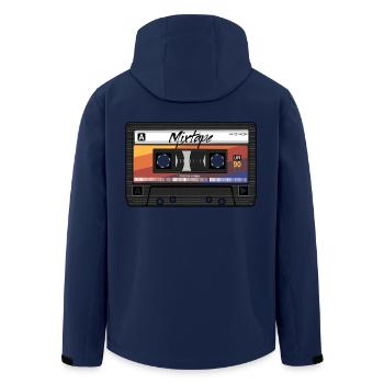 Mixtape Cassette 90s Party 80s Retro Tape - Men’s Recycled Softshell Jacket by Stanley/Stella - navy - Back - AI Model Male 185 light (185cm)
