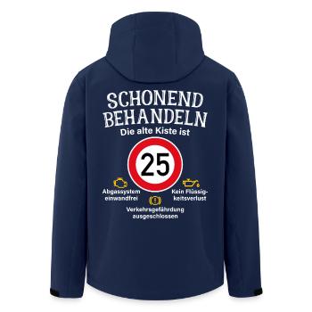 25. Geburtstag Schonend Behandeln Alte Kiste 25 - Recycelte Männer Softshell-Jacke von Stanley/Stella - Navy - Hinten - AI Model Male 185 light (185cm)