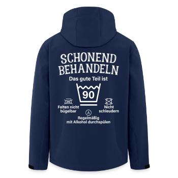 90. Geburtstag Schonend Behandeln 90 Teil Ist 90 - Recycelte Männer Softshell-Jacke von Stanley/Stella - Navy - Hinten - AI Model Male 185 light (185cm)