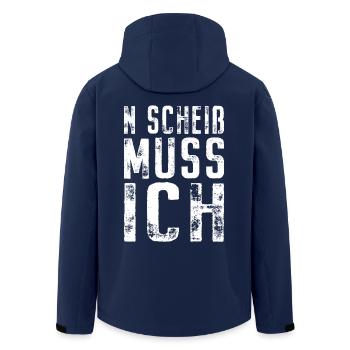 N Scheiß Muss Ich Gar Nichts Nö Einen Scheiss Egal - Recycelte Männer Softshell-Jacke von Stanley/Stella - Navy - Hinten - AI Model Male 185 light (185cm)