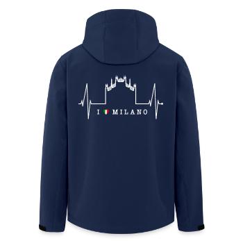 Milan Skyline Italy Heartbeat Fan Love Milano - Men’s Recycled Softshell Jacket by Stanley/Stella - navy - Back - AI Model Male 185 light (185cm)
