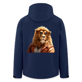 Lion with Sunglasses Dad Lions Love Wild Lion - Men’s Recycled Softshell Jacket by Stanley/Stella - navy - Back - AI Model Male 185 light (185cm)