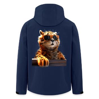 Gepard Sonnenbrille Cheetah Katzen Süße Geparden - Recycelte Männer Softshell-Jacke von Stanley/Stella - Navy - Hinten - AI Model Male 185 light (185cm)