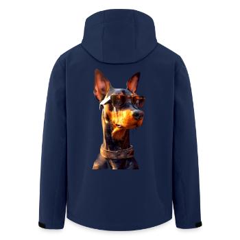 Doberman Dogs Motif Guard Dog Proud Dobermans - Men’s Recycled Softshell Jacket by Stanley/Stella - navy - Back - AI Model Male 185 light (185cm)