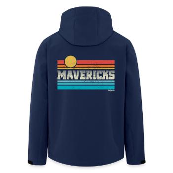 Mavericks Beach California Retro Surf Trip Surfer - Men’s Recycled Softshell Jacket by Stanley/Stella - navy - Back - AI Model Male 185 light (185cm)
