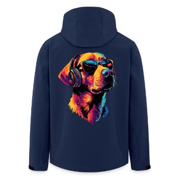 Labrador Retriever Dog Love Young Cute Labradors - Men’s Recycled Softshell Jacket by Stanley/Stella - navy - Back - AI Model Male 185 light (185cm)
